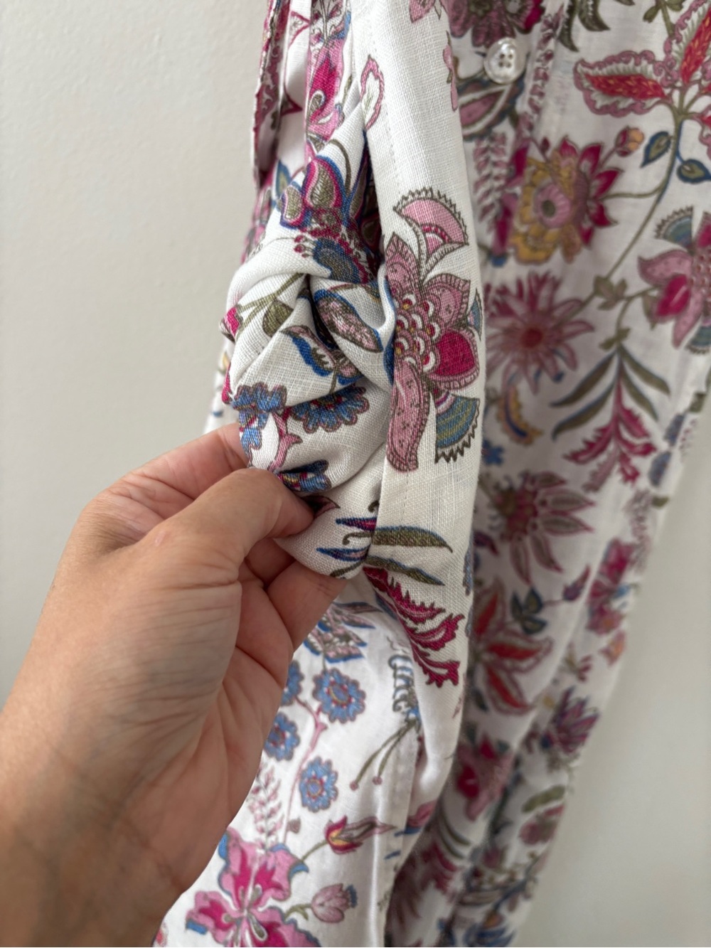 Polo Ralph Lauren 100% Linen Midi Length Floral Dress V-Neck Short Sleeve Size 8 - Picture 14 of 15